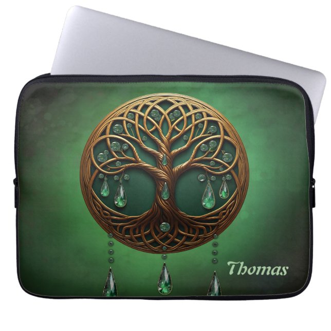Gestileerde levensboom laptop sleeve (Voorkant)