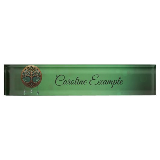 Gestileerde levensboom naambordje (Voorkant)