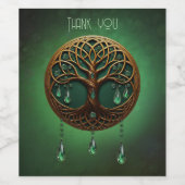 Gestileerde levensboom wijn etiket (Enkel label)