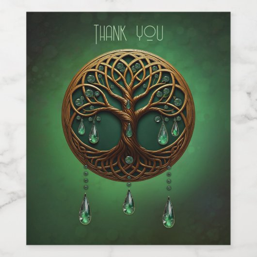 Gestileerde levensboom wijn etiket (Enkel label)