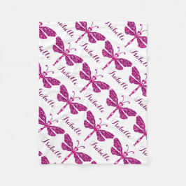 Gestileerde libel roze naam patroon deken