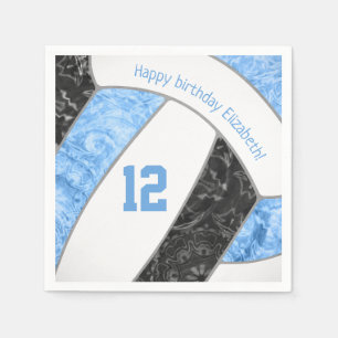 gestileerde lichtblauwe zwarte meisjes volleybalsp servet