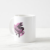 Gestileerde lijn Art roze piano Koffiemok (Voorkant links)