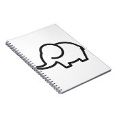 Gestileerde lijnkunst van olifant notitieboek (Rechterzijde)