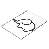 Gestileerde lijnkunst van olifant notitieboek (Linkerzijde)