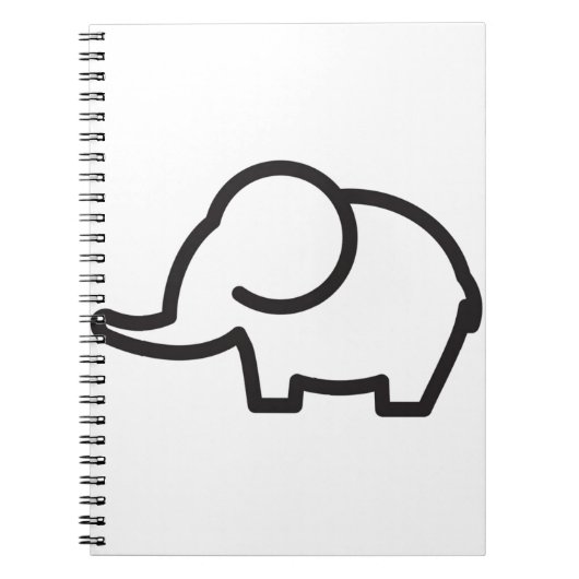 Gestileerde lijnkunst van olifant notitieboek (Voorkant)