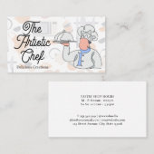 Gestileerde lijntekening van chef-kok visitekaartje (Voorkant / Achterkant)