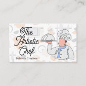 Gestileerde lijntekening van chef-kok visitekaartje (Voorkant)