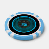 Gestileerde Lijst Damask 250 Monogram LBlue Poker  Chips (Enkel)