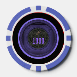 Gestileerde Lijst Damask Monogram Paarse Poker Chi Chips