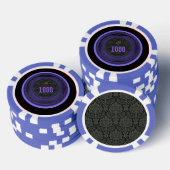 Gestileerde Lijst Damask Monogram Paarse Poker Chi Poker Chips (Opstapeling)