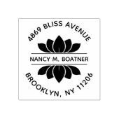 Gestileerde Lotus Bloem Rond Terugkeeradres Rubberstempel (Afrduk)