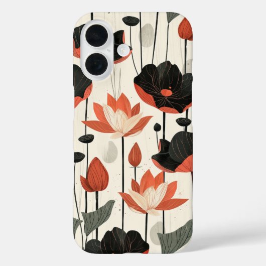 gestileerde lotus Case-Mate iPhone case (Achterkant)