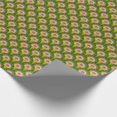 Gestileerde lotusbehang: roze, groen. cadeaupapier (Hoek)