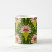 Gestileerde lotusbehang: roze, groen. koffiemok (Center)