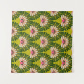 Gestileerde lotusbehang: roze, groen. wandkleed (Voorkant (horizontaal))