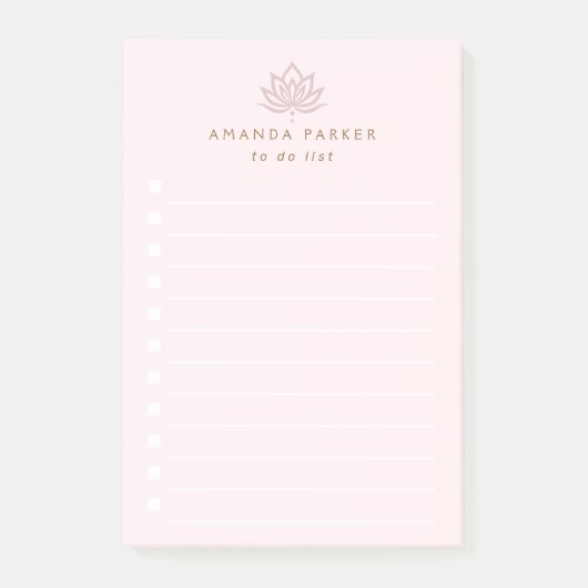 Gestileerde lotusbloem roze om te doen lijst post-it® notes (Voorkant)