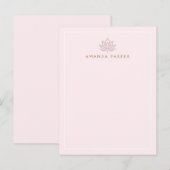 Gestileerde lotusbloem roze yoga healing notitieka briefkaart (Voorkant / Achterkant)