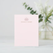 Gestileerde lotusbloem roze yoga healing notitieka briefkaart (Staand voorkant)