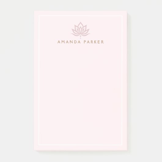 Gestileerde lotusbloem roze yoga healing post-it® notes (Voorkant)
