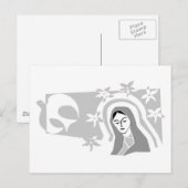 gestileerde Maagd Mary Grayscale Briefkaart (Voorkant / Achterkant)