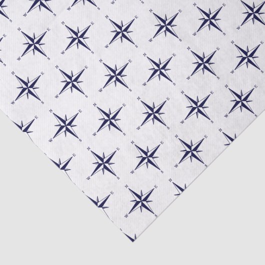 gestileerde marineblauwkompastekening Roos Tissuepapier (Detail)