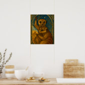 Gestileerde Meerkat Pair onder sterrenhemel Poster (Keuken)