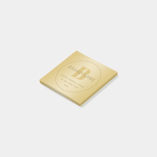 Gestileerde moderne minimale gouden retour adres post-it® notes (Schuin)