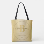 Gestileerde moderne minimale gouden retour adres tote bag (Achterkant)