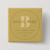 Gestileerde moderne minimale gouden retour adres vierkante button 5,1 cm (Voorkant)