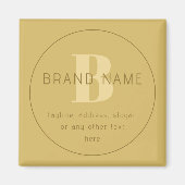 Gestileerde moderne minimale gouden retouradres  magneet (Voorkant)