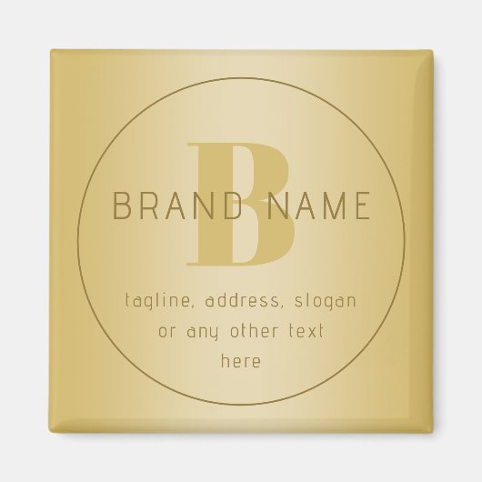 Gestileerde moderne minimale gouden retouradres magneet (Voorkant)