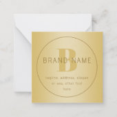 Gestileerde moderne minimale gouden retouradres  notitiekaartje (Voorkant)