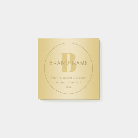 Gestileerde moderne minimale gouden retouradres post-it® notes (Voorkant)