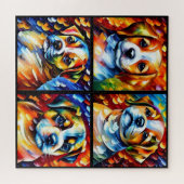 Gestileerde Moppige Pups Legpuzzel (Horizontaal)