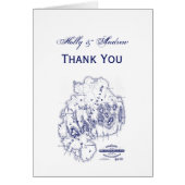 gestileerde Mount Desert Island MN Map Blue (Voorkant)