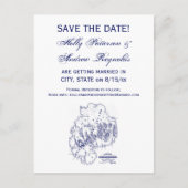 gestileerde Mount Desert Island MN Map Blue Aankondigingskaart (Voorkant)