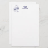  gestileerde Mount Desert Island MN Map Blue Briefpapier (Voorkant / Achterkant)