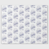  gestileerde Mount Desert Island MN Map Blue Cadeaupapier (Vlak)