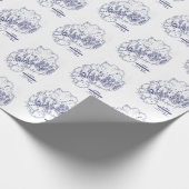  gestileerde Mount Desert Island MN Map Blue Cadeaupapier (Hoek)