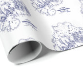  gestileerde Mount Desert Island MN Map Blue Cadeaupapier (Rol Hoek)