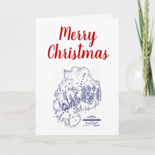  gestileerde Mount Desert Island MN Map Blue Feestdagen Kaart (Voorkant)