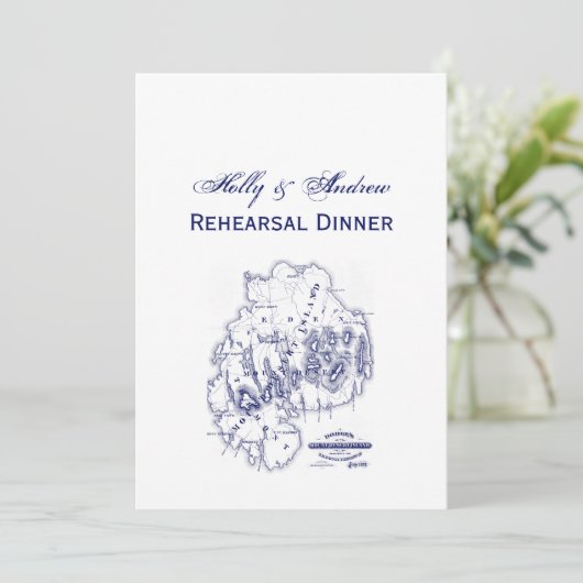  gestileerde Mount Desert Island MN Map Blue Kaart (Staand voorkant)