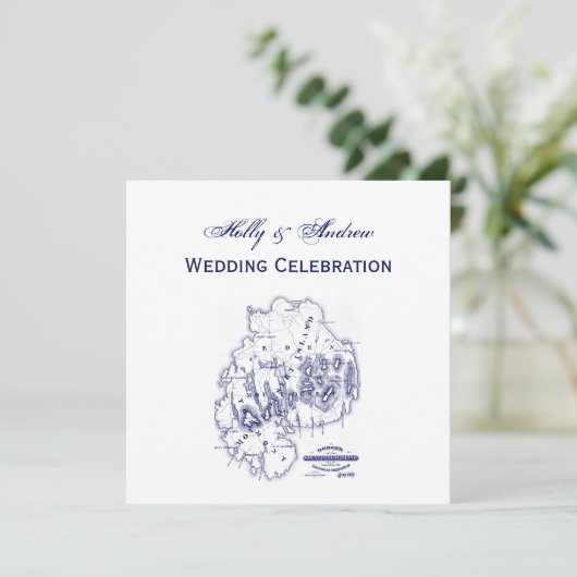  gestileerde Mount Desert Island MN Map Blue Kaart (Staand voorkant)