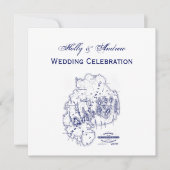 gestileerde Mount Desert Island MN Map Blue Kaart (Voorkant)