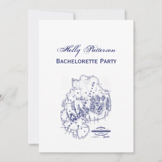  gestileerde Mount Desert Island MN Map Blue Kaart (Voorkant)