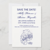  gestileerde Mount Desert Island MN Map Blue Kaart (Voorkant)