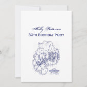  gestileerde Mount Desert Island MN Map Blue Kaart (Voorkant)