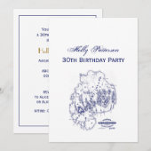 gestileerde Mount Desert Island MN Map Blue Kaart (Voorkant / Achterkant)