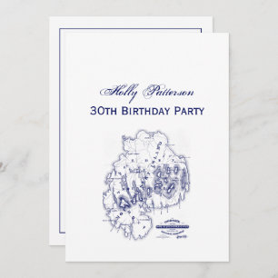  gestileerde Mount Desert Island MN Map Blue Kaart